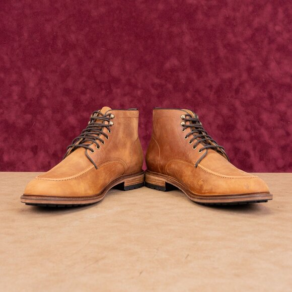 Warfield & Grand Men Cognac Leather Lace-up Dress Combat Boots sz 13 - Picture 2 of 8